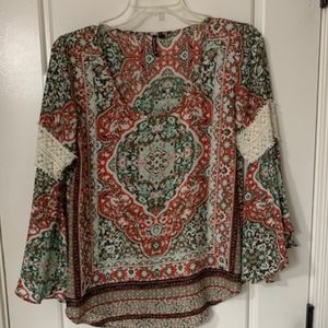 Cute 3/4 Bell Sleeve Blouse